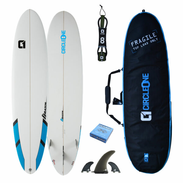 8ft Razor Mini Mal Surfboard Matt Finish Package - Includes Bag, Fins, Wax & Leash